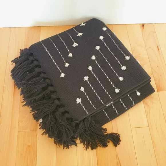 Boho Bathroom Runner Rug Black Geometric Washable Woven Cotton SIZE 2.3' X 5.3' - Picture 7 of 12